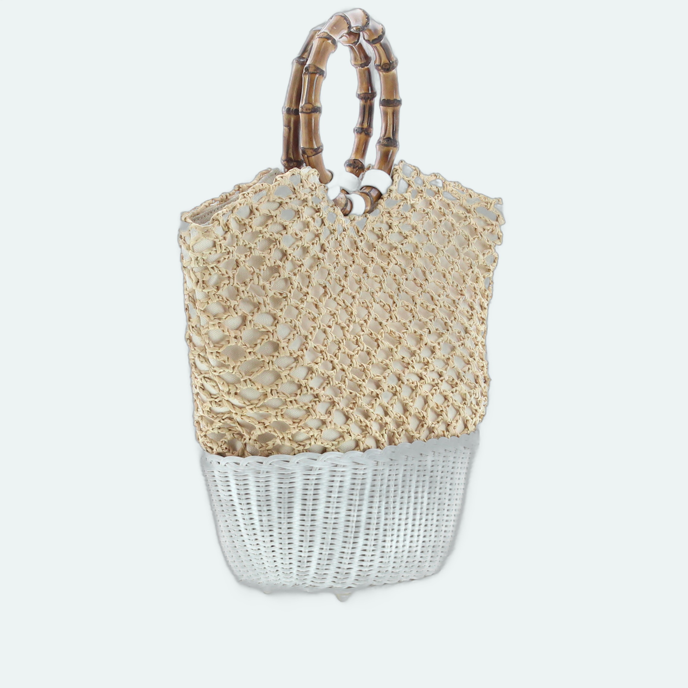 Carla Saint Barth - Vimini Crochet Tote - White - Natural - Image 2