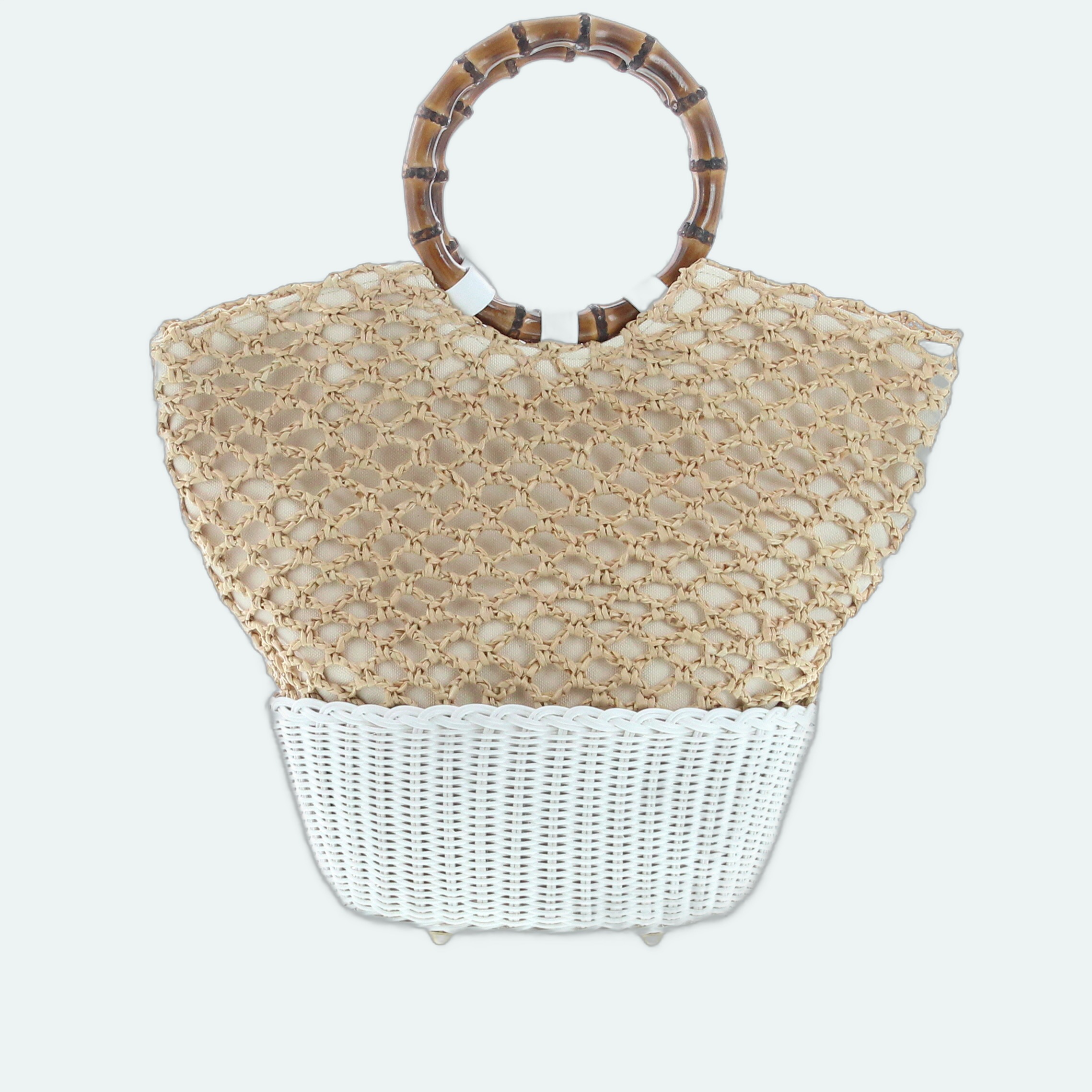 Carla Saint Barth - Vimini Crochet Tote - White - Natural - Image 1