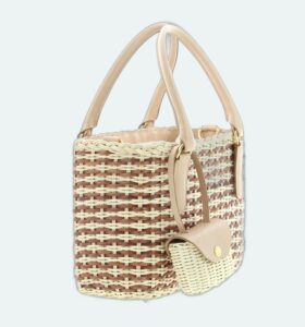 Carla Saint Barth - Vimini Shopping Bicolor - Natural / Teck - Image 2