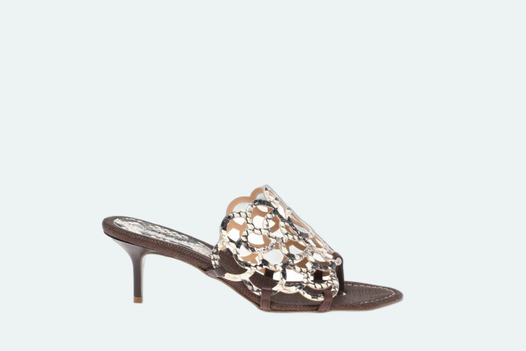 Claudio Merazzi - Brown Mule - Printed Python