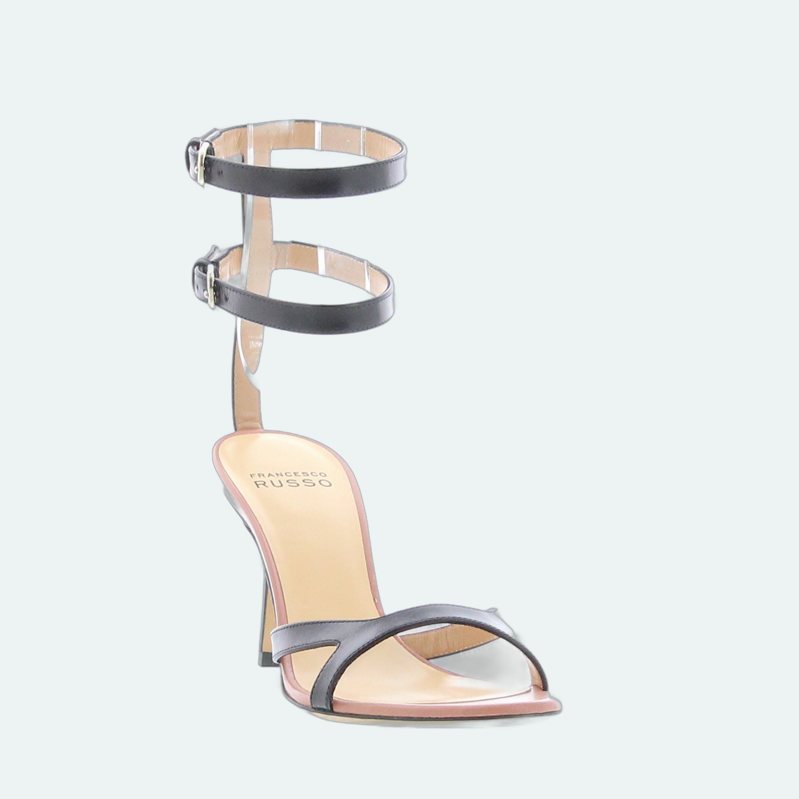 Francesco Russo - Two Ankle Strap Sandal - Black - Image 2