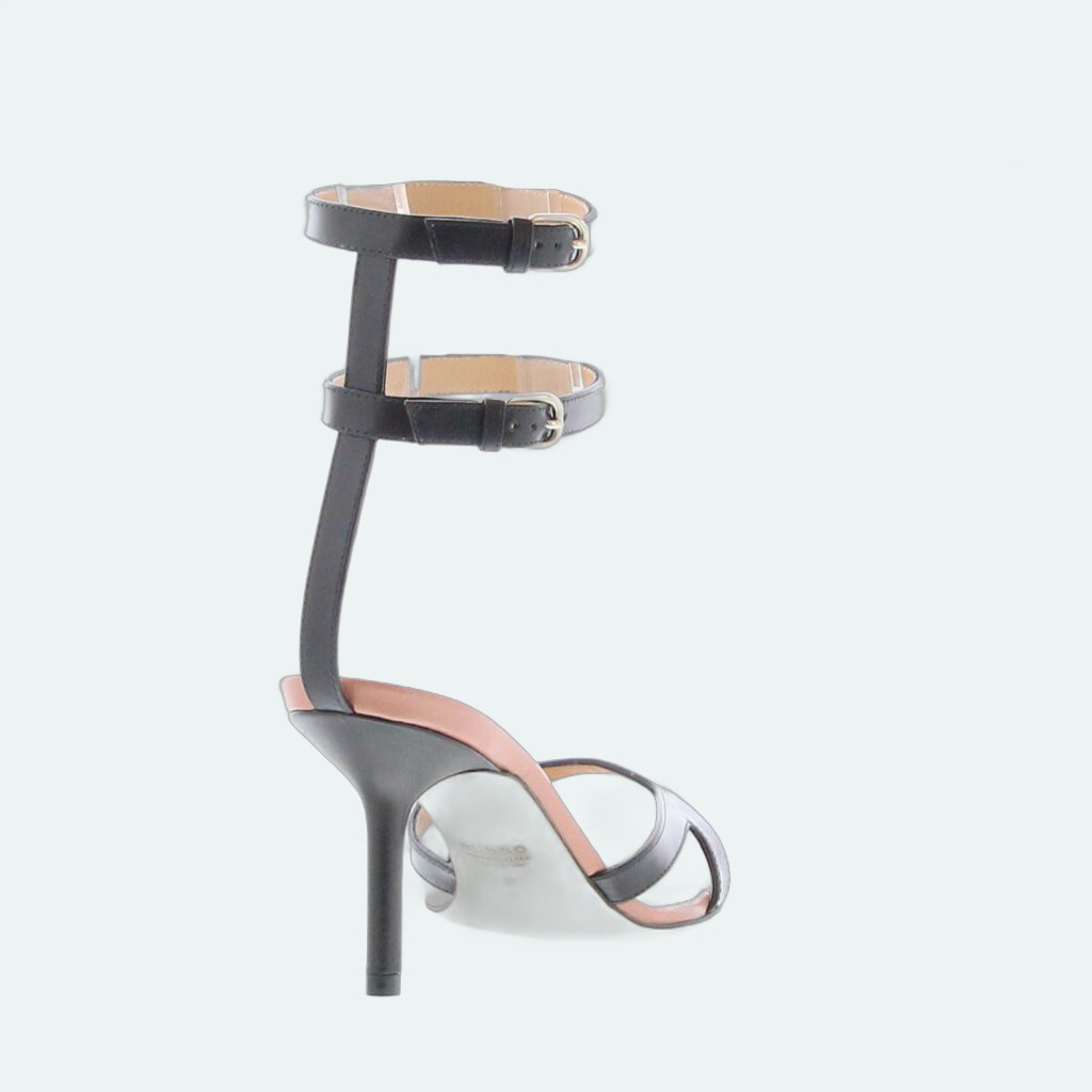 Francesco Russo - Two Ankle Strap Sandal - Black