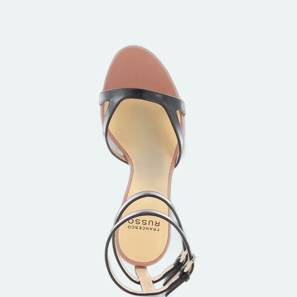 Francesco Russo - Two Ankle Strap Sandal - Black