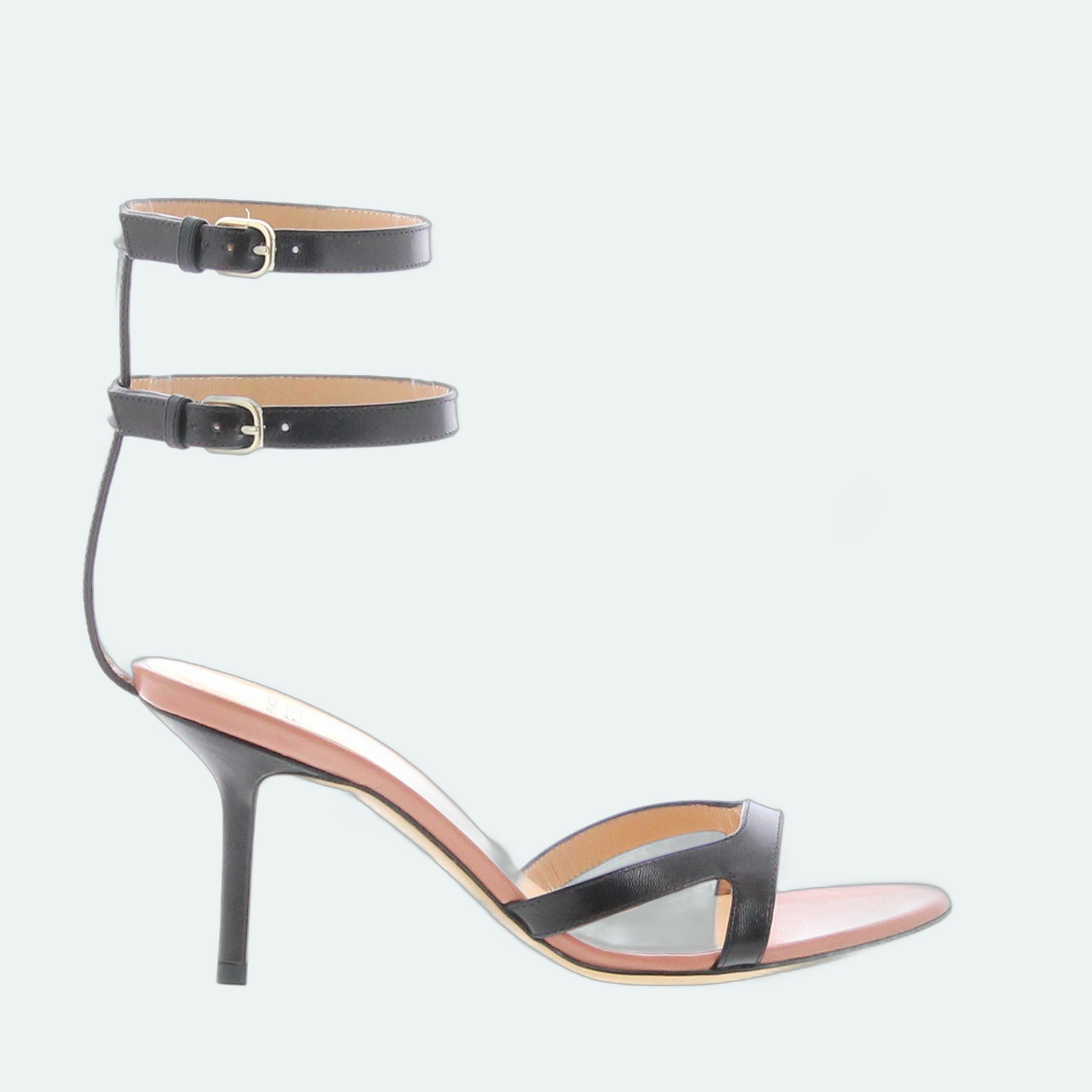Francesco Russo - Two Ankle Strap Sandal - Black - Image 1
