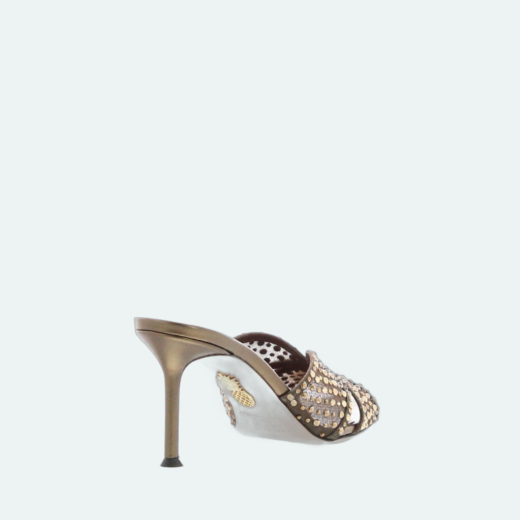 Aquazzura - Crystal Lover Mule 75 - Espresso