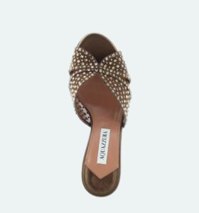 Aquazzura - Crystal Lover Mule 75 - Espresso - Image 4