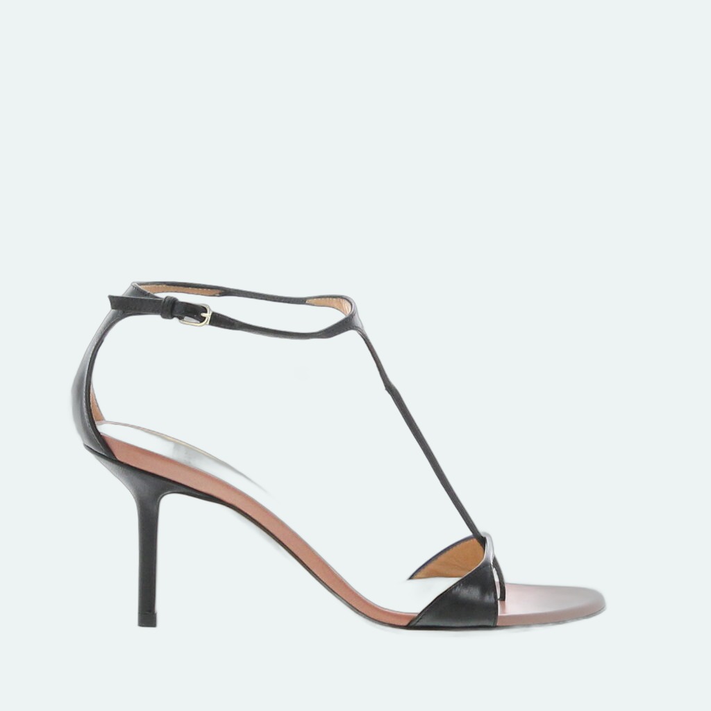 Francesco Russo - Extra Thin T-Strap Sandal 75 - Black