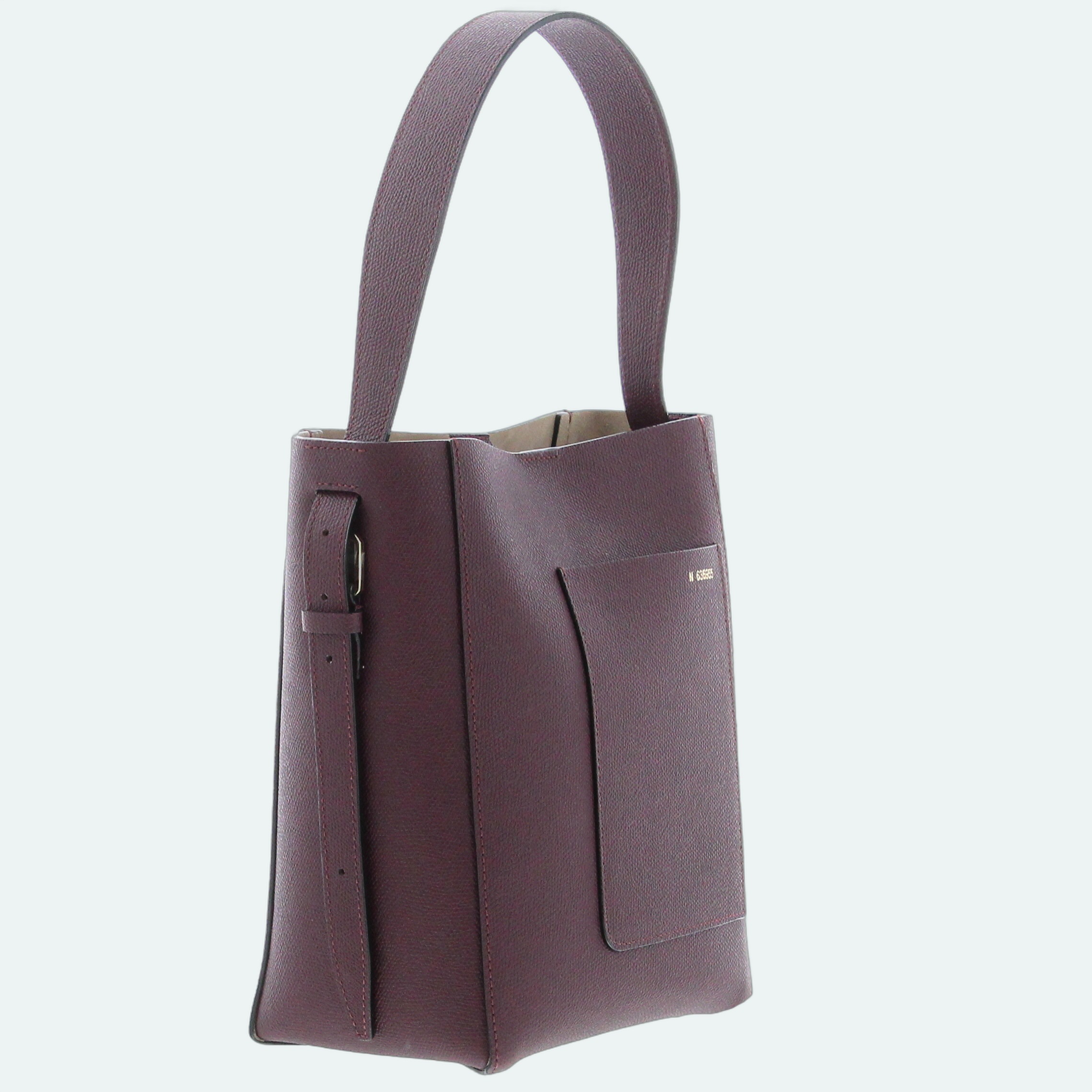Valextra - Soft Bucket Mini Bag - Claret Red - Image 2