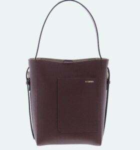 Valextra - Soft Bucket Mini Bag - Claret Red - Image 1