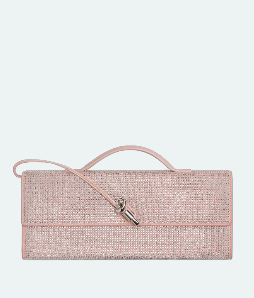 Bottega Veneta - Andiamo Long Clutch Crystals - Rose