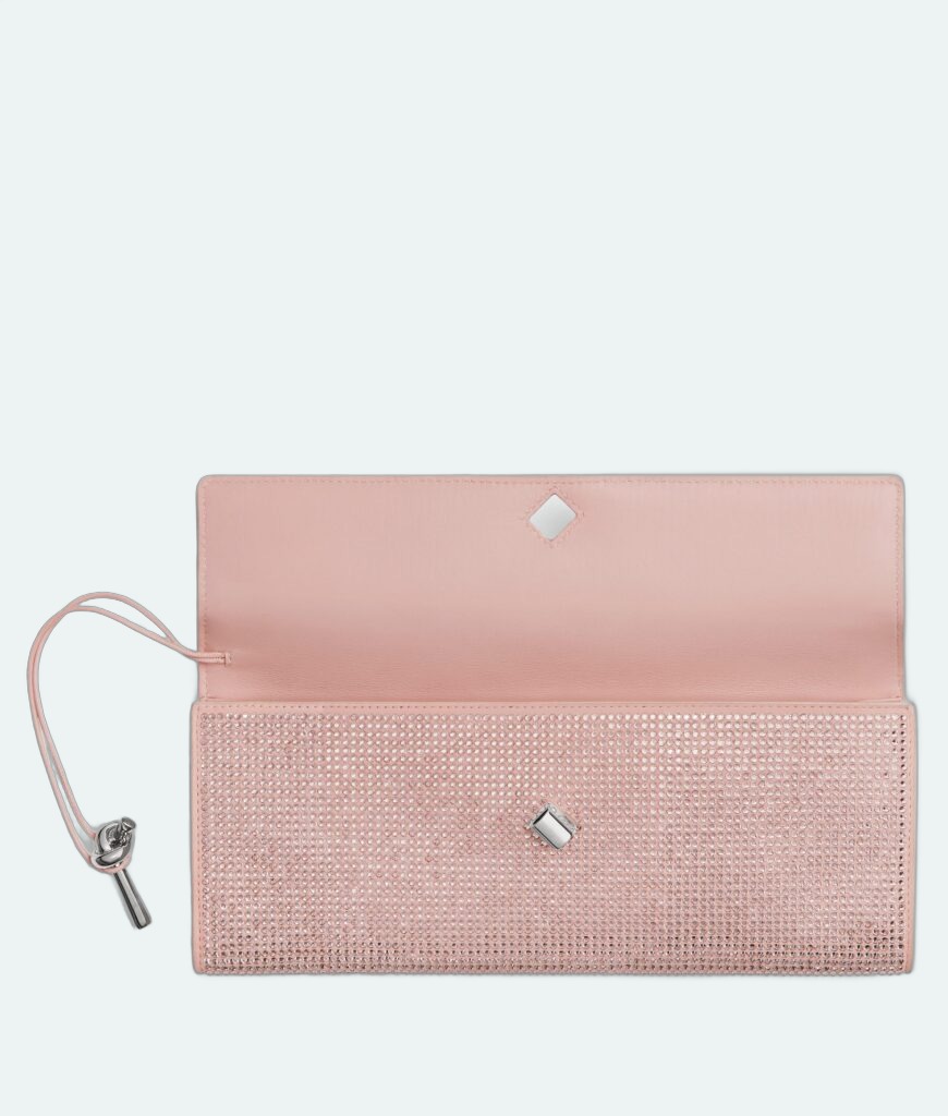 Bottega Veneta - Andiamo Long Clutch Crystals - Rose