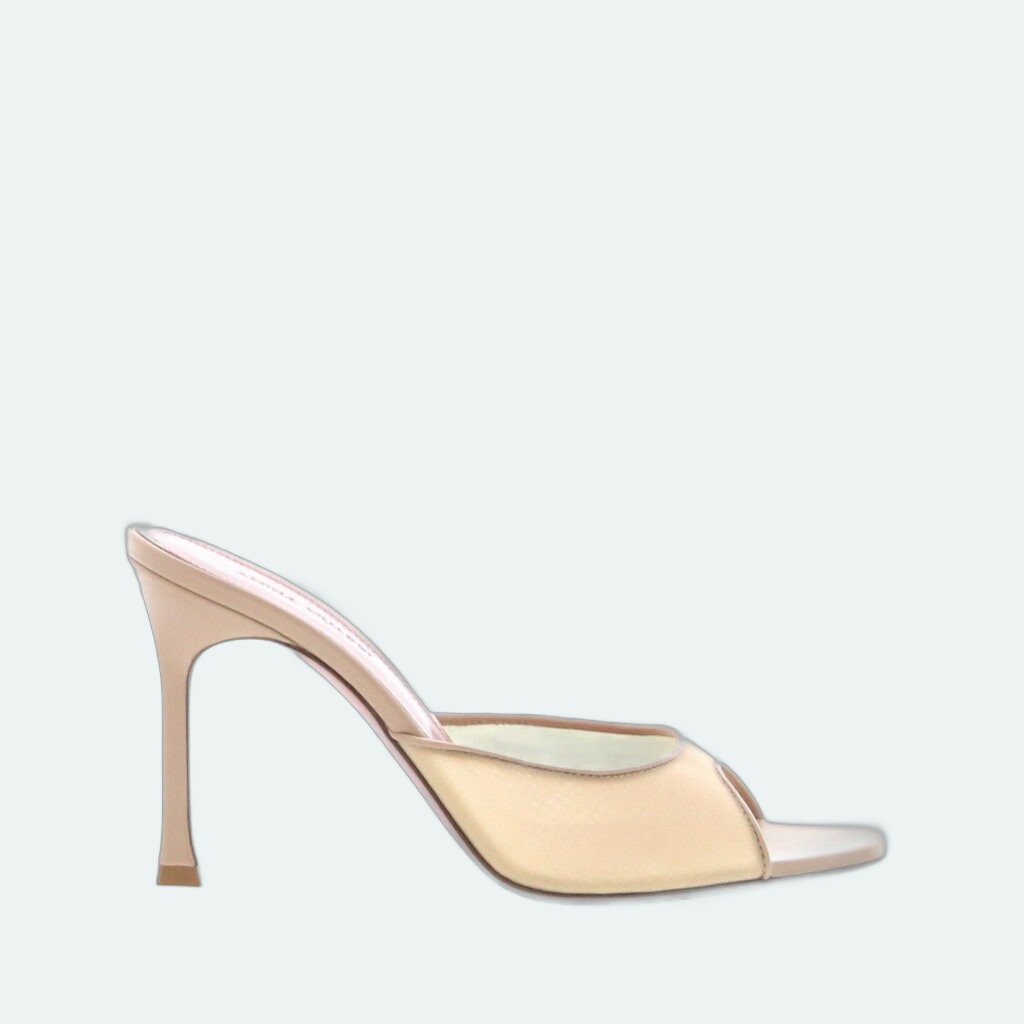 Amina Muaddi - Alexa Slipper - Mesh Beige