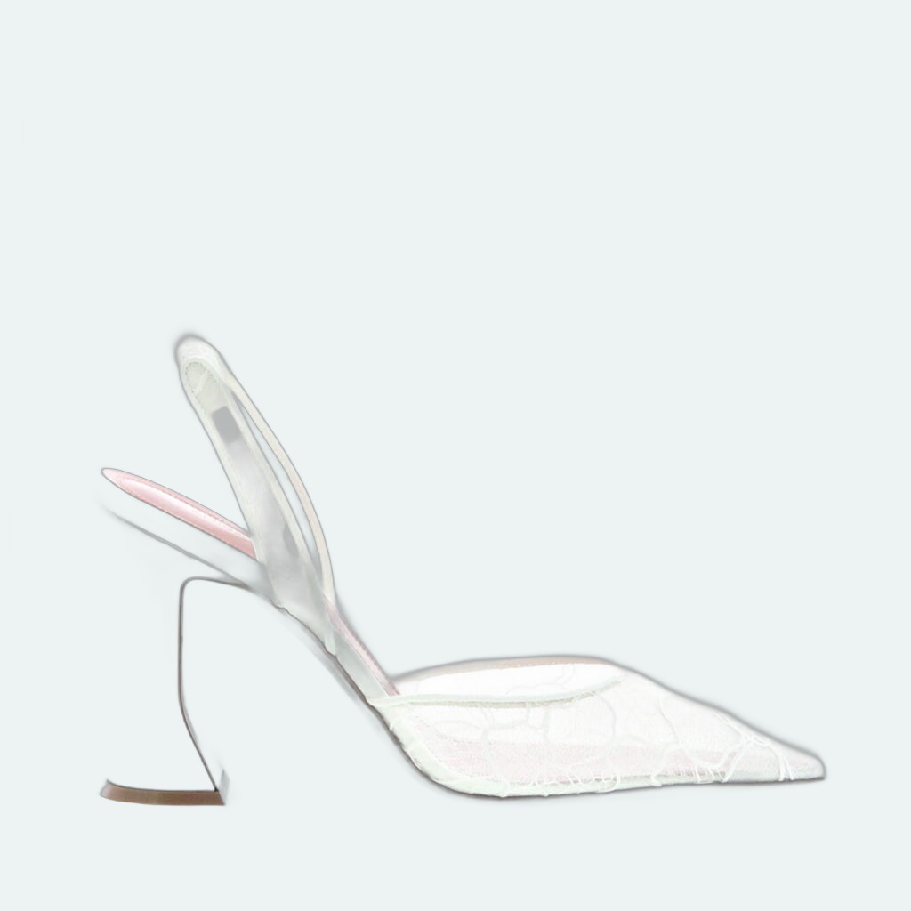 Amina Muaddi - Holli Slingback - Lace Ivory