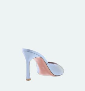 Amina Muaddi - Alexa Slipper - Satin Lilac Grey - Image 3