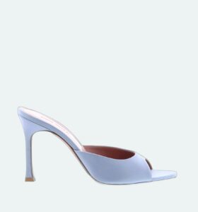 Amina Muaddi - Alexa Slipper - Satin Lilac Grey - Image 1