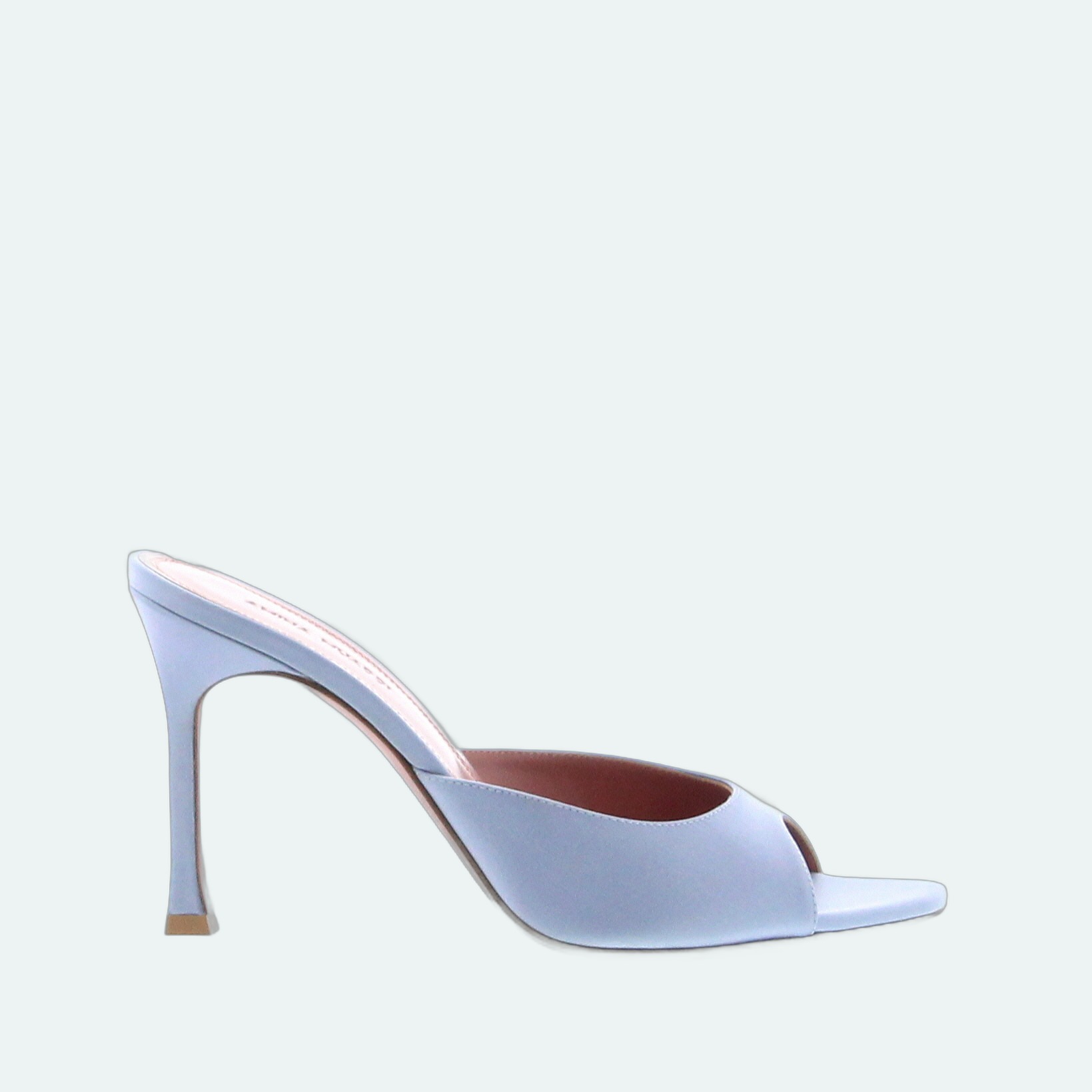 Amina Muaddi - Alexa Slipper - Satin Lilac Grey - Image 1