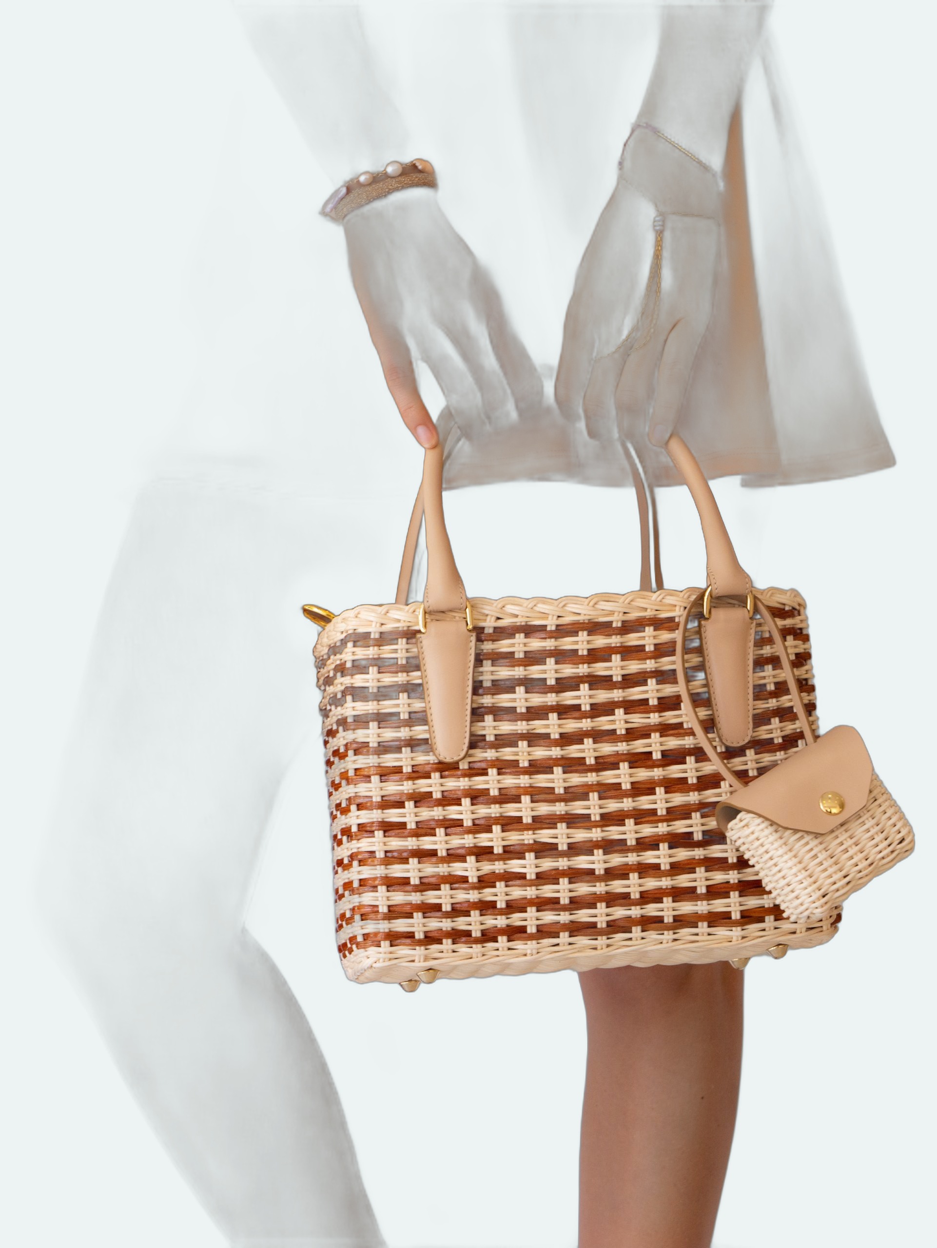 Carla Saint Barth - Vimini Shopping Bicolor - Natural / Teck - Image 4