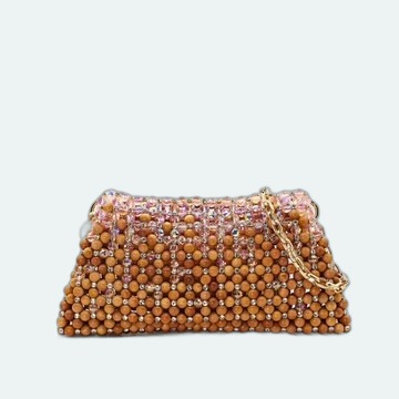 Palera Milano – Maxi Crystal Pouch – Wood/Rare Pink