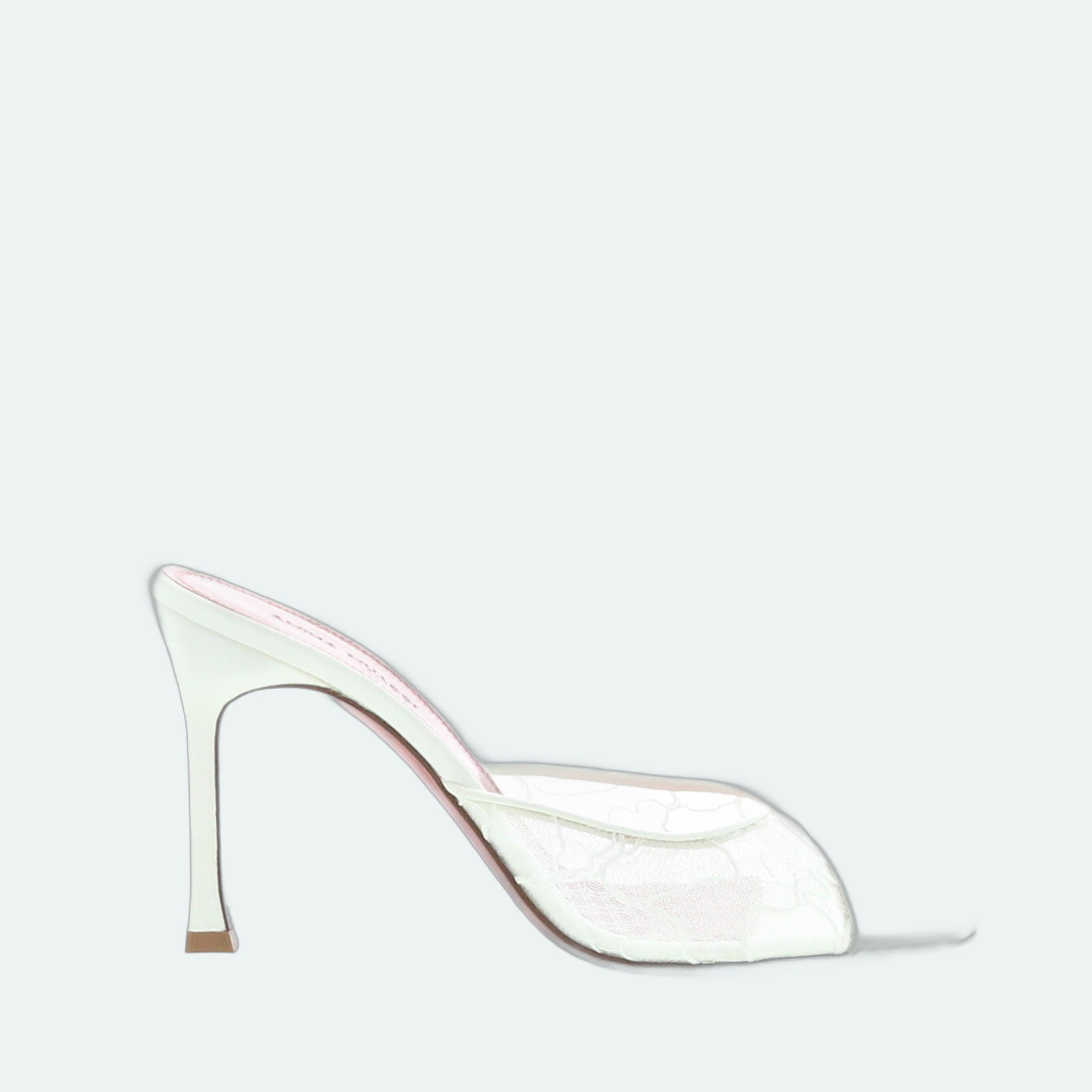 Amina Muaddi - Alexa Slipper - Lace Ivory - Image 1