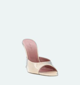 Amina Muaddi - Alexa Slipper - Patent Champagne - Image 2