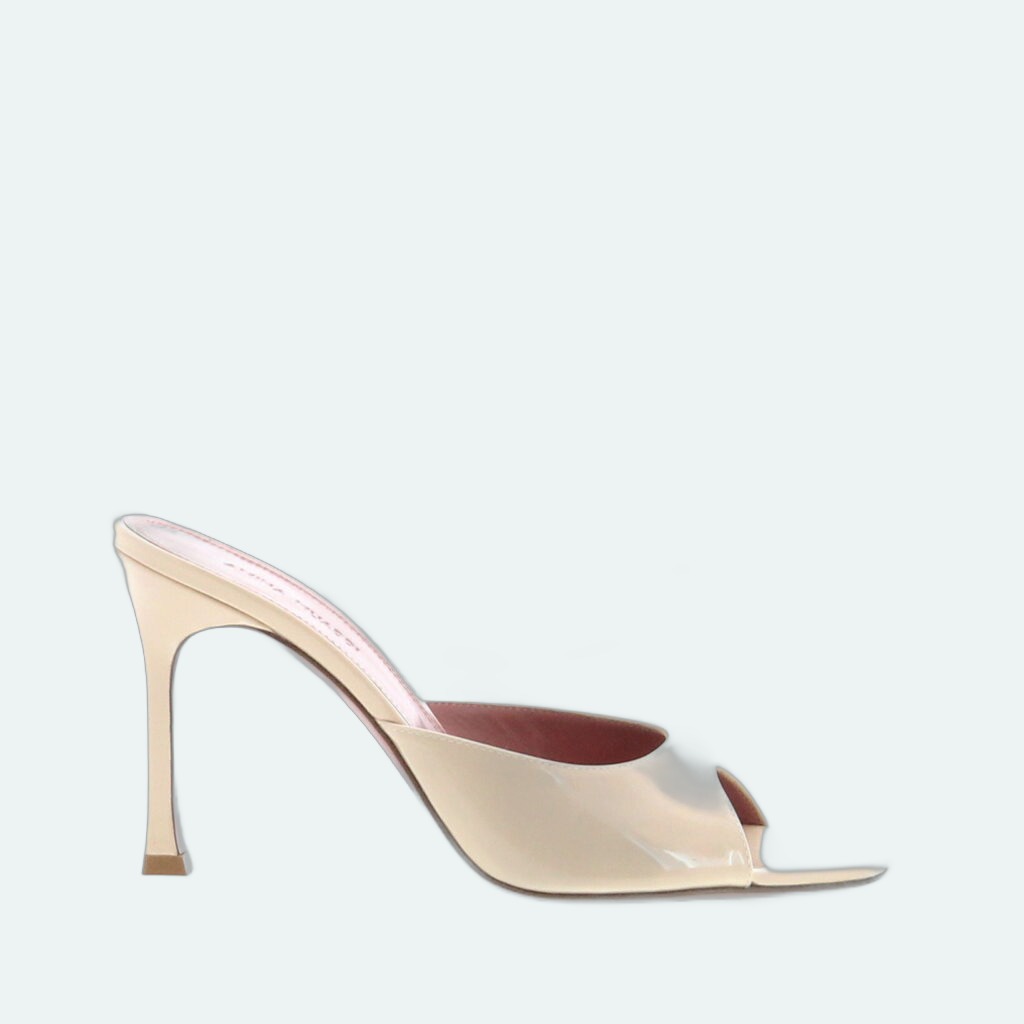 Amina Muaddi - Alexa Slipper - Patent Champagne