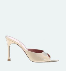 Amina Muaddi - Alexa Slipper - Patent Champagne - Image 1