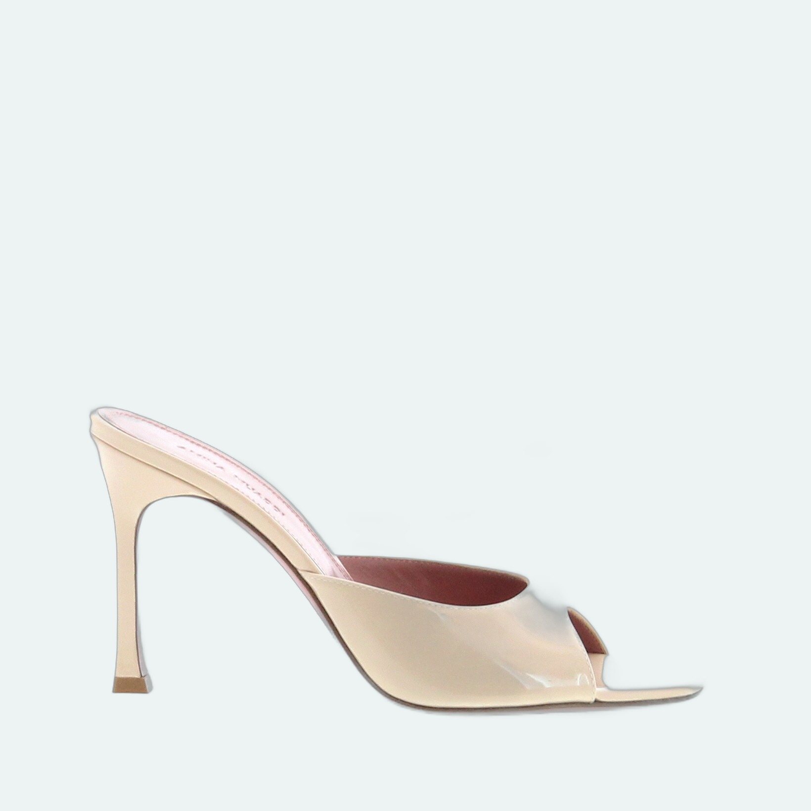 Amina Muaddi - Alexa Slipper - Patent Champagne - Image 1