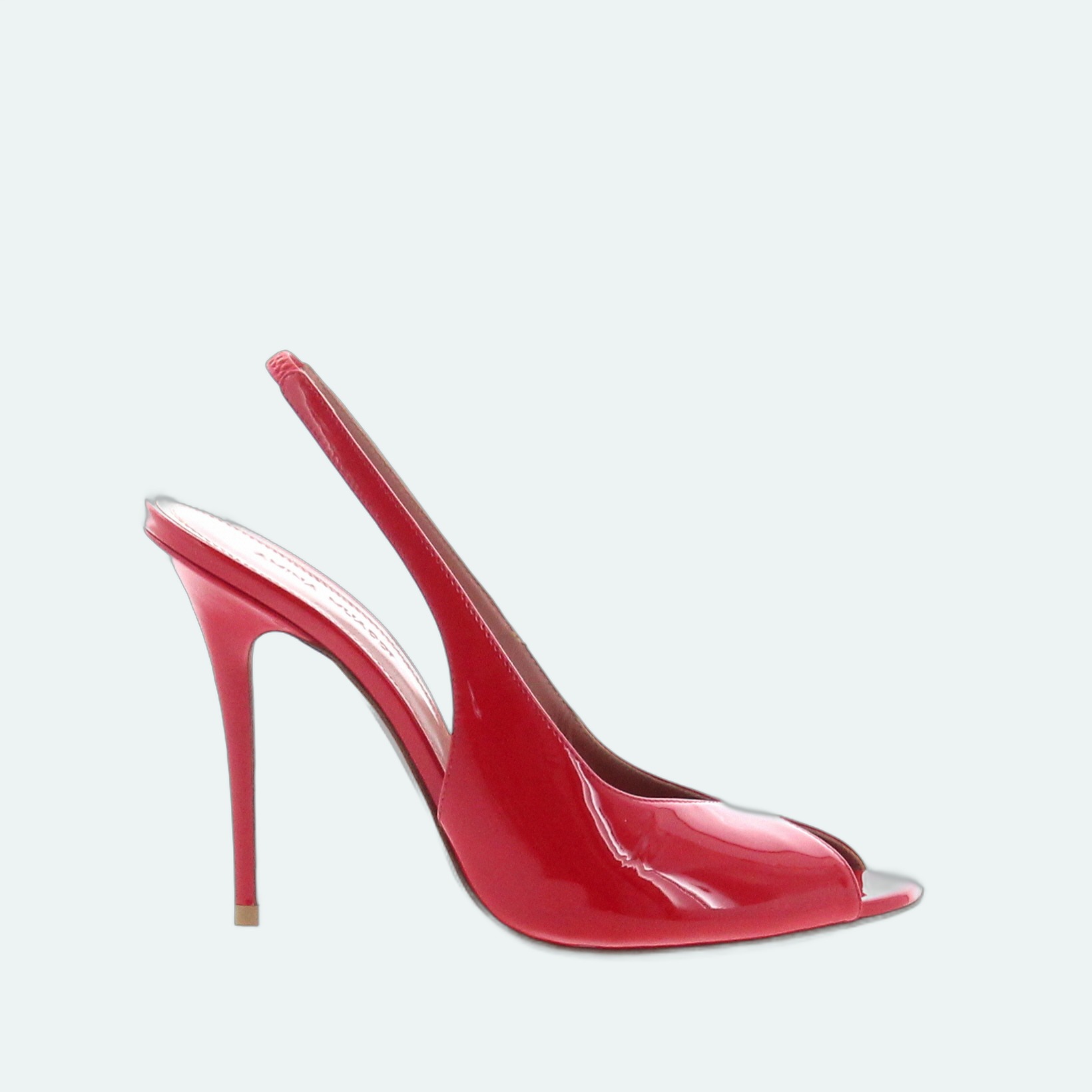 Amina Muaddi - Kristina Sling - Patent Red - Image 1