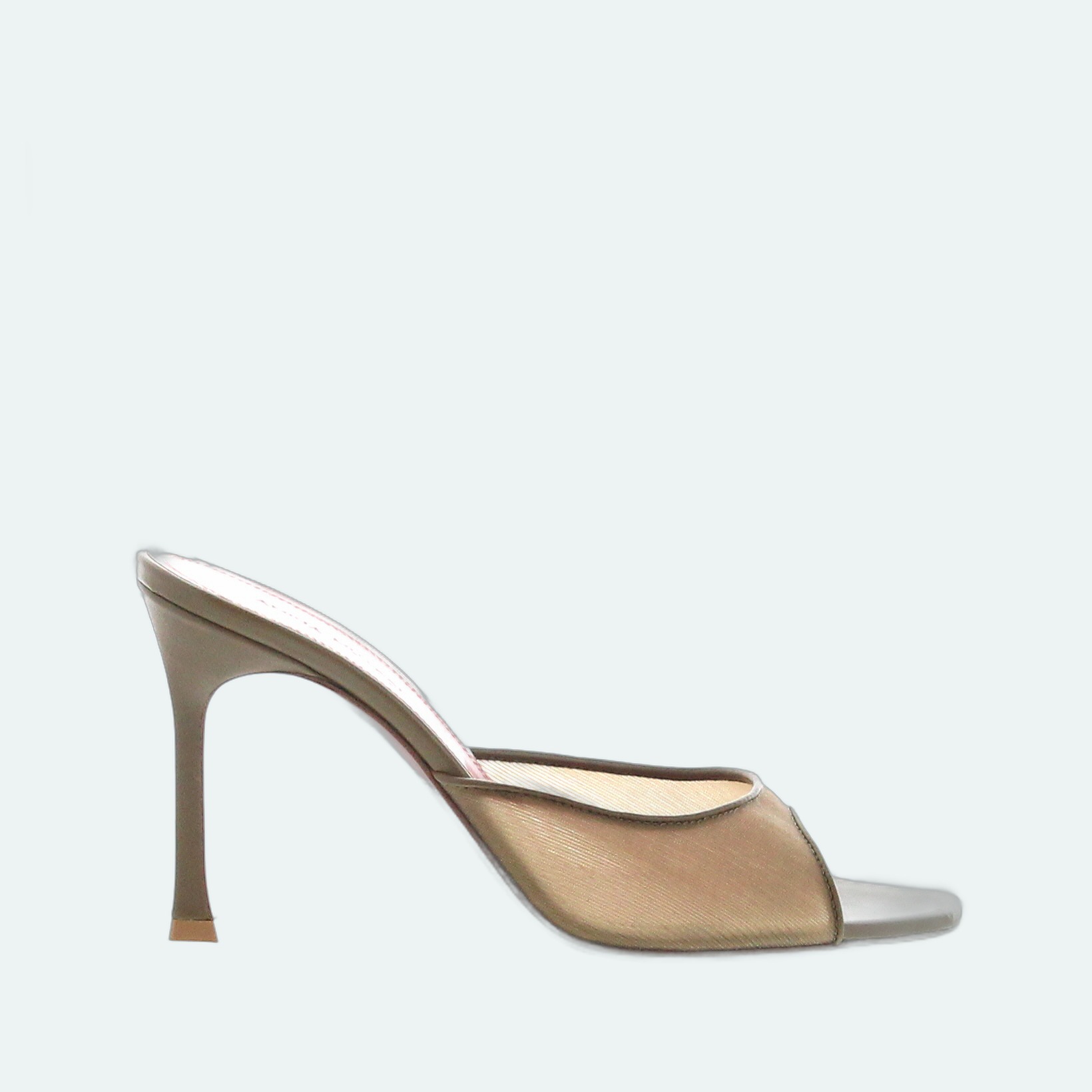 Amina Muaddi - Alexa Slipper - Mesh Taupe - Image 1