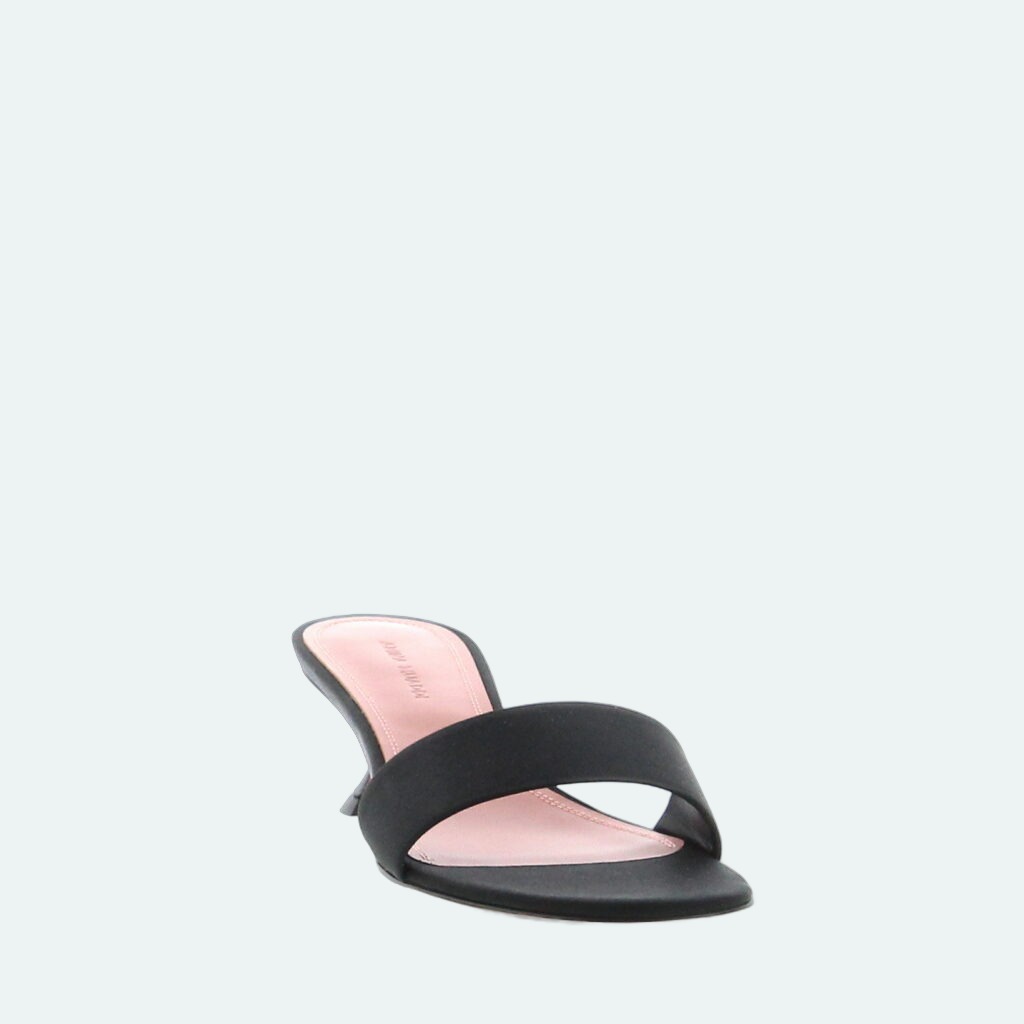 Amina Muaddi - Andreea Slipper 45 - Satin Black
