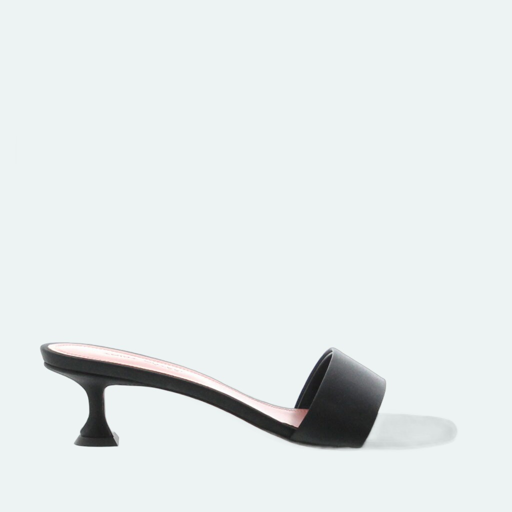 Amina Muaddi - Andreea Slipper 45 - Satin Black