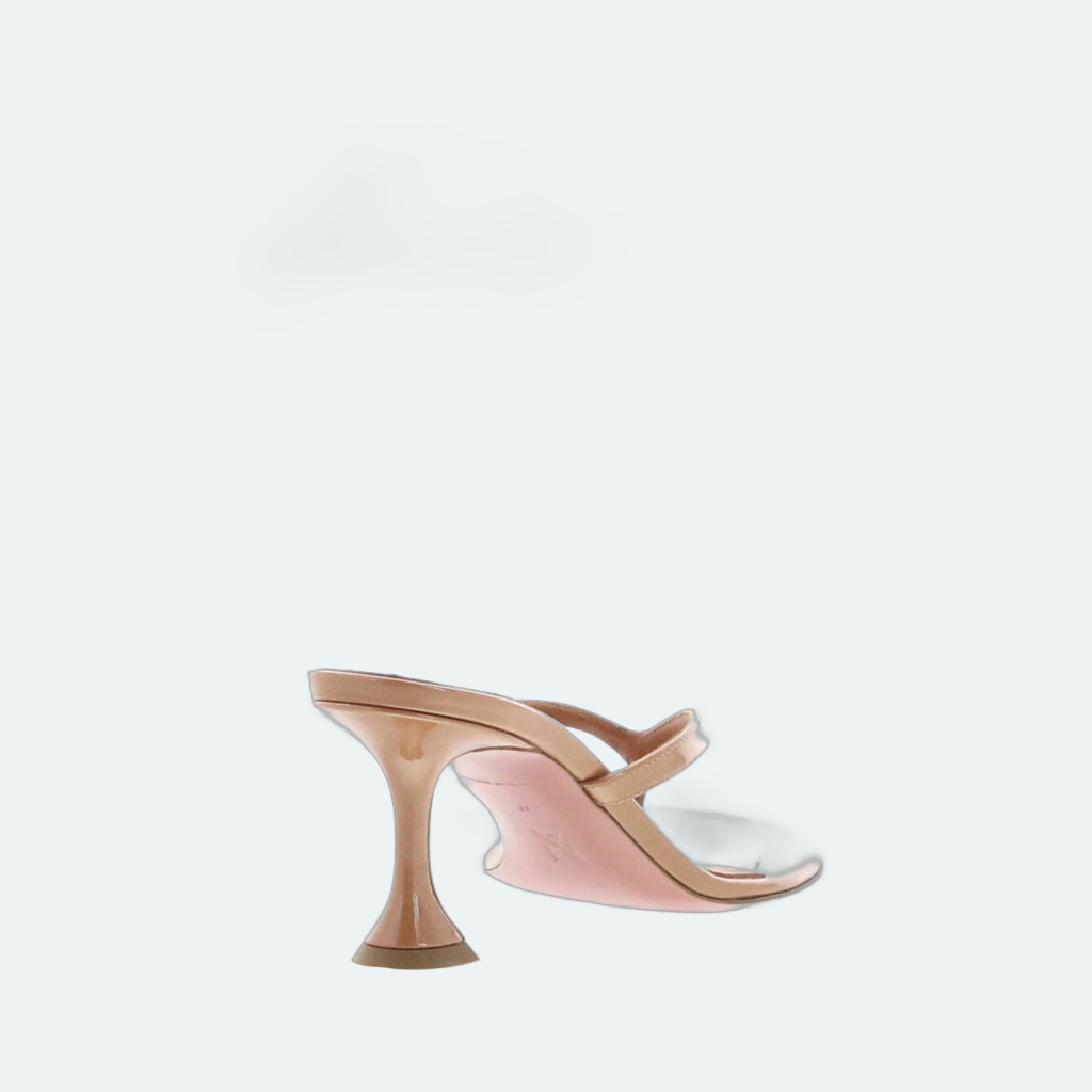 Amina Muaddi - Juliette Thong 70 - Patent Latte