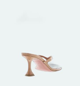 Amina Muaddi - Juliette Thong 70 - Patent Latte - Image 3
