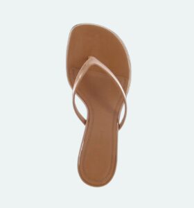 Amina Muaddi - Juliette Thong 70 - Patent Latte - Image 4
