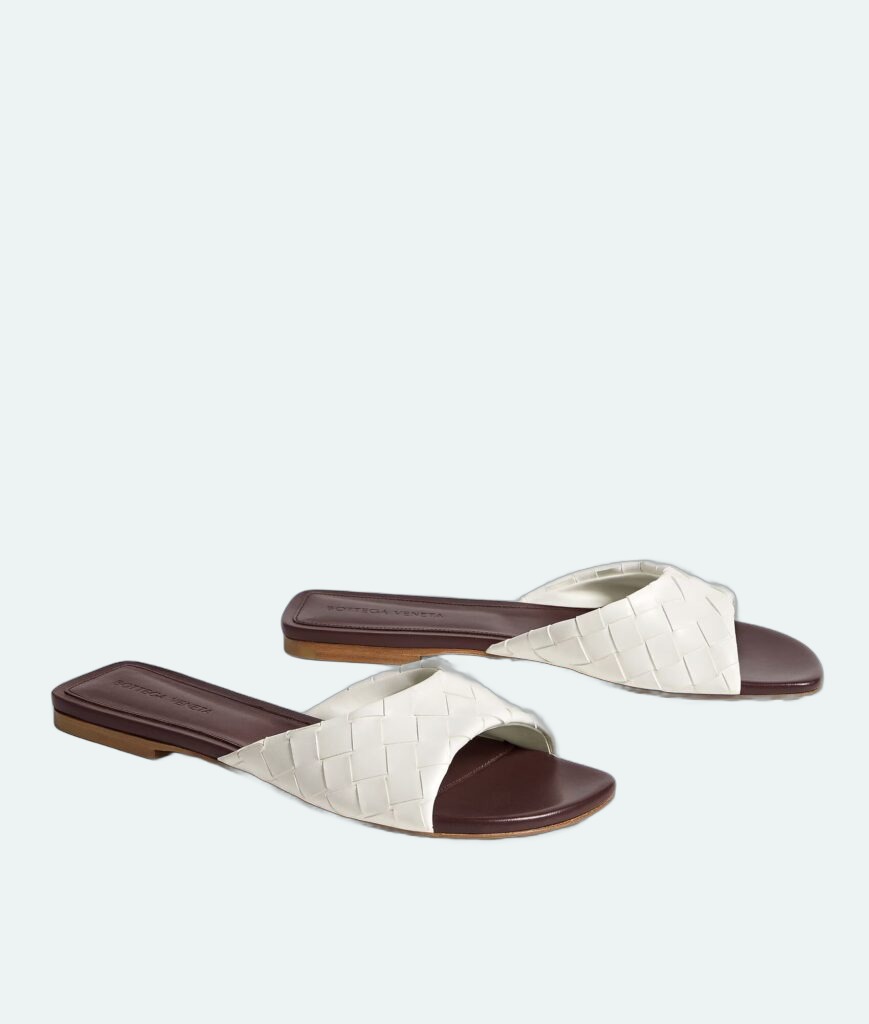 Bottega Veneta - Livia Mule Flat - Alabaster
