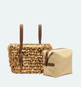 Valextra - Wavy Raffia Bucket Bag - Beige - Image 2