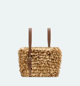 Valextra - Wavy Raffia Bucket Bag - Beige - Image 5