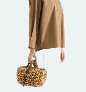 Valextra - Wavy Raffia Bucket Bag - Beige - Image 6