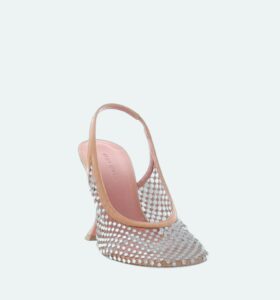 Amina Muaddi - Dolly Crystal Sling 95 - Latte - Image 2