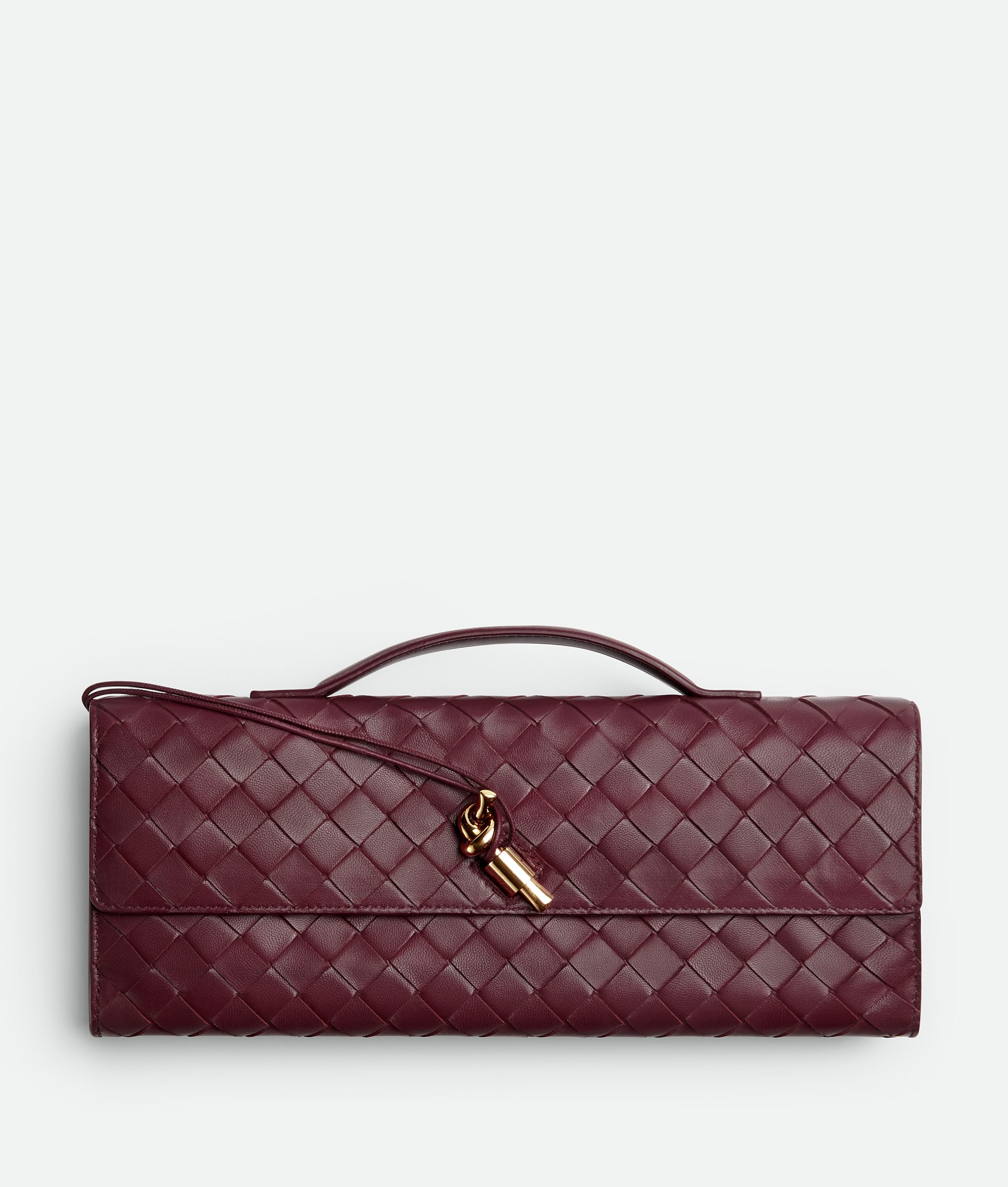 Bottega Veneta - Andiamo Long Clutch With Handle - Barolo - Image 1
