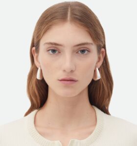Bottega Veneta - Small Fin Earrings - Silver - Image 3