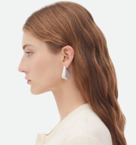 Bottega Veneta - Small Fin Earrings - Silver - Image 4