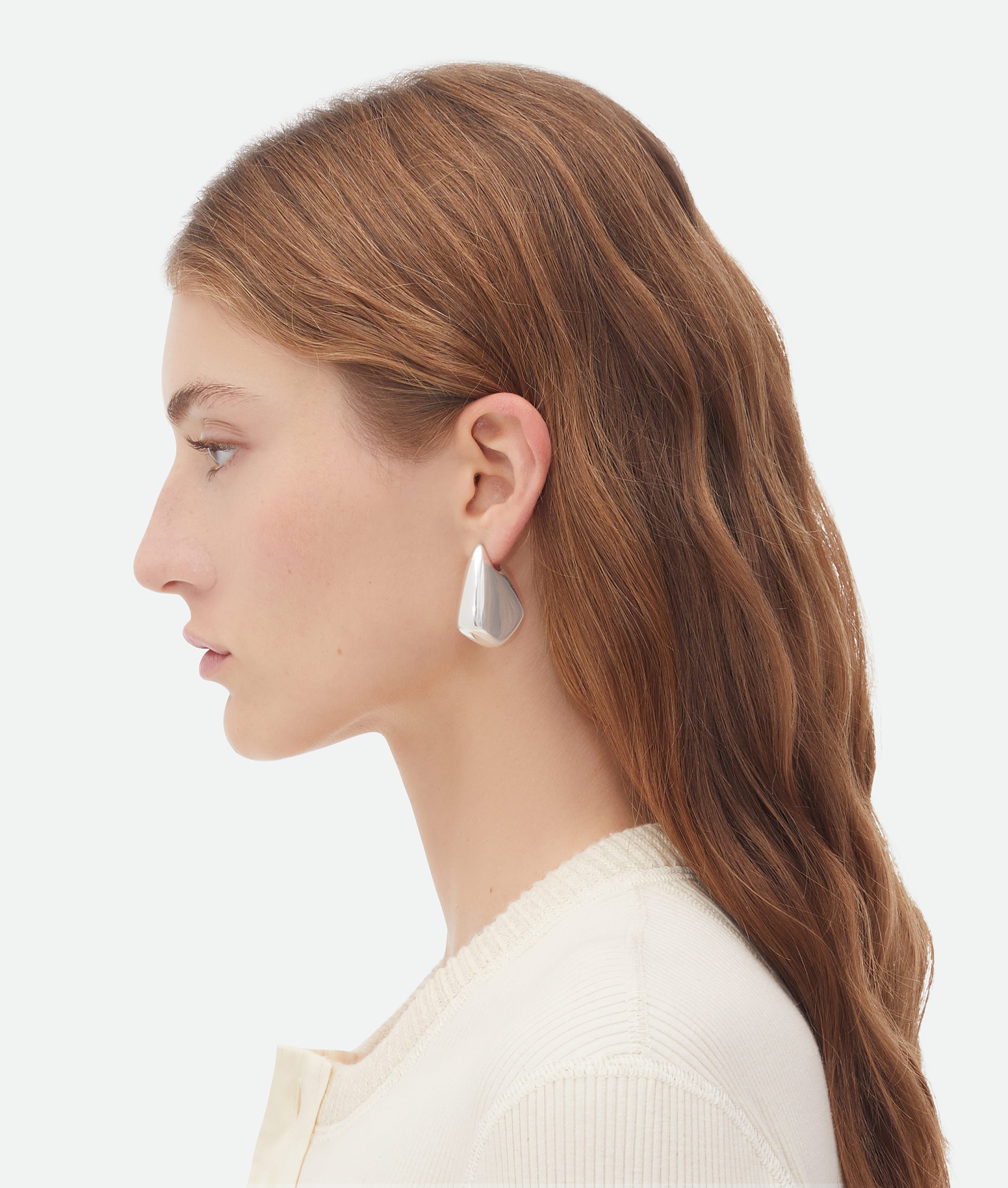 Bottega Veneta - Small Fin Earrings - Silver - Image 4