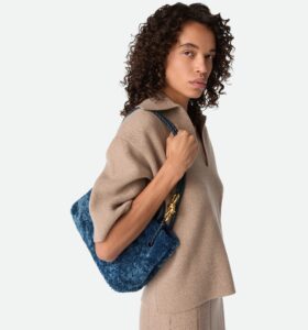 Bottega Veneta - Andiamo Small Shearling - Ocean - Image 3