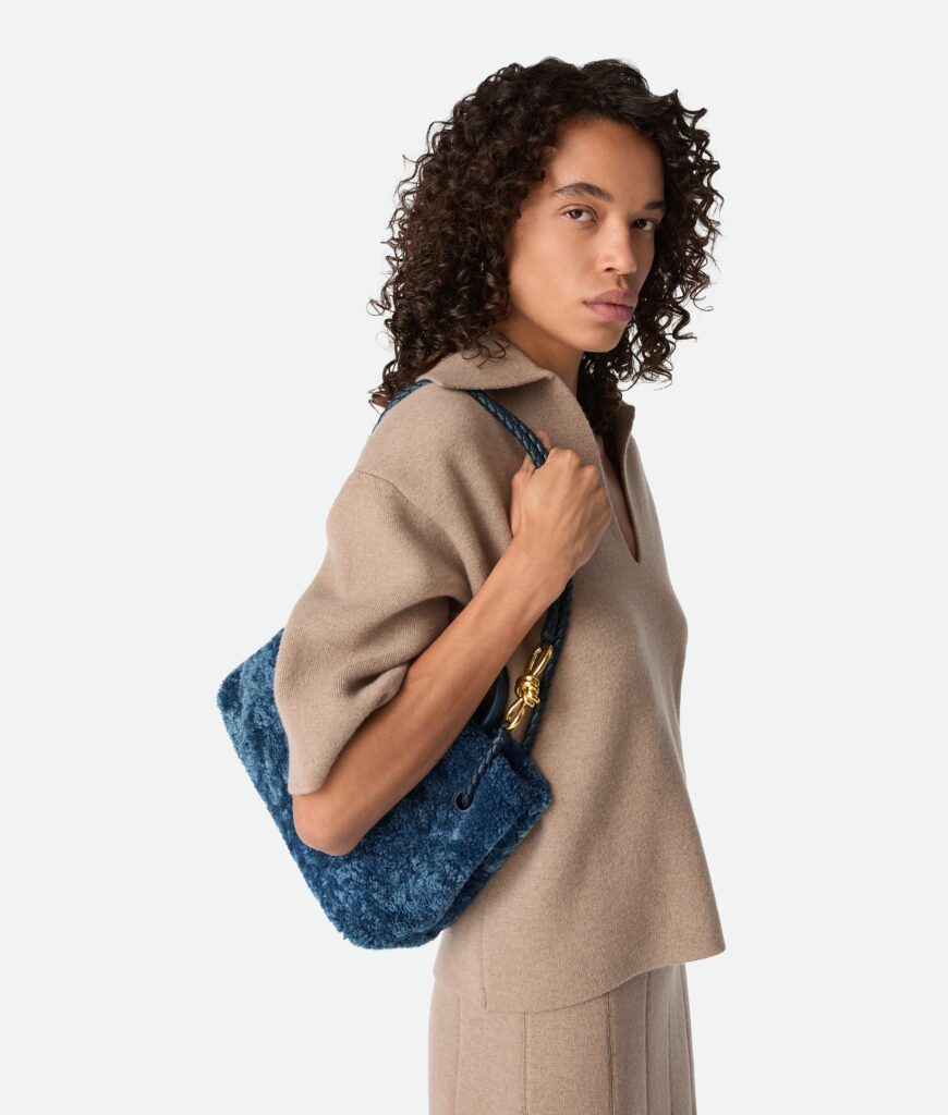 Bottega Veneta - Andiamo Small Shearling - Ocean