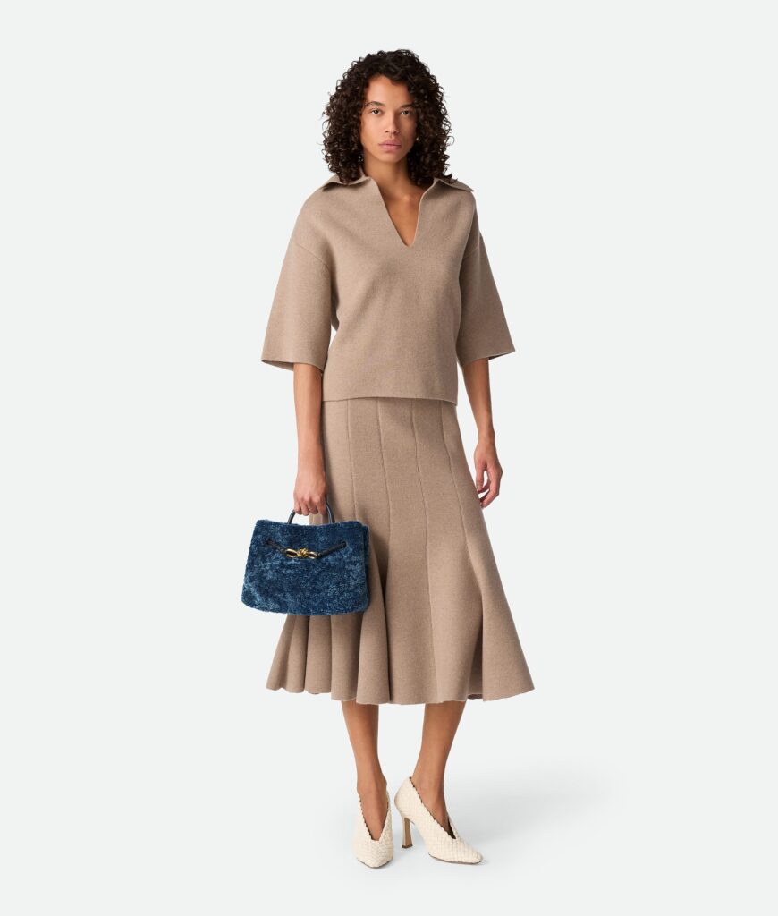 Bottega Veneta - Andiamo Small Shearling - Ocean