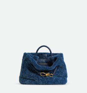 Bottega Veneta - Andiamo Small Shearling - Ocean - Image 9