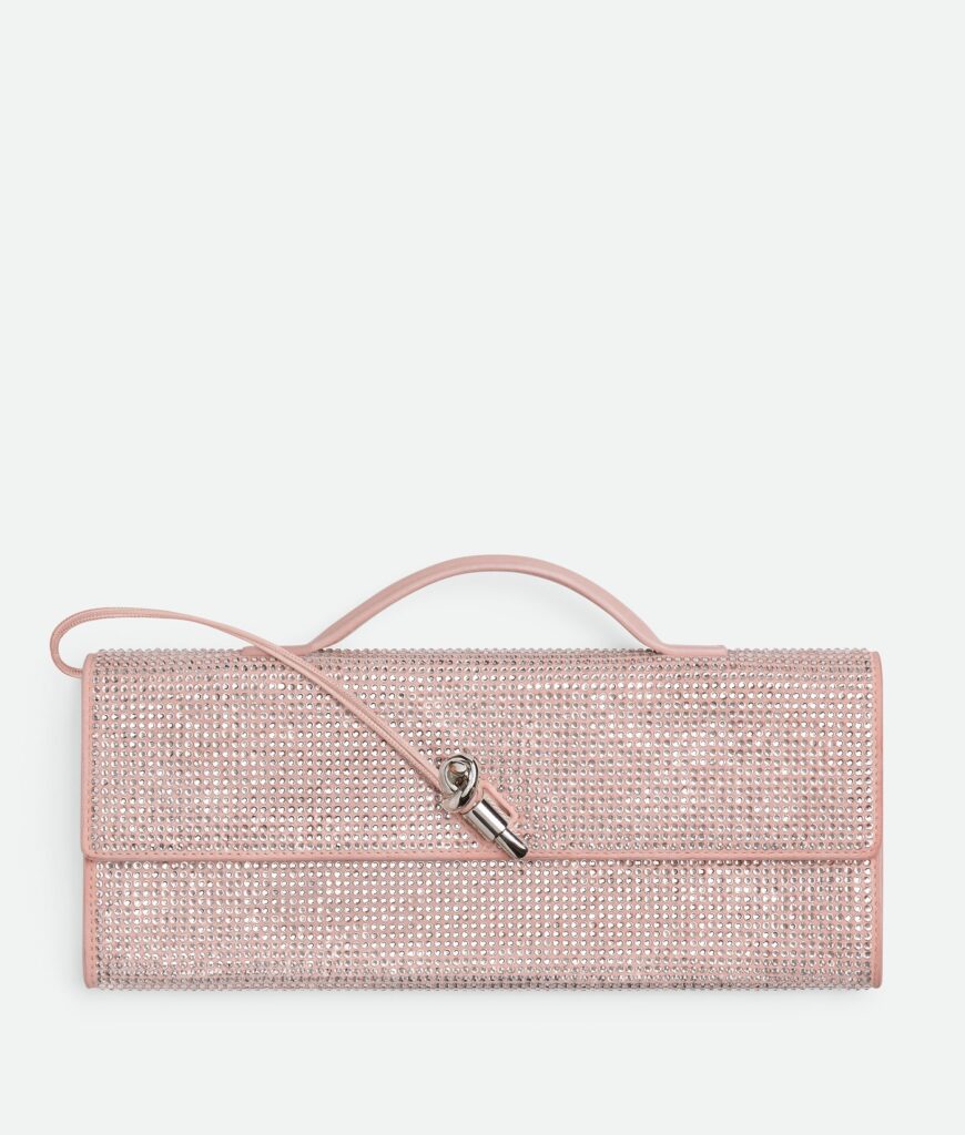 Bottega Veneta - Andiamo Long Clutch Crystals - Rose