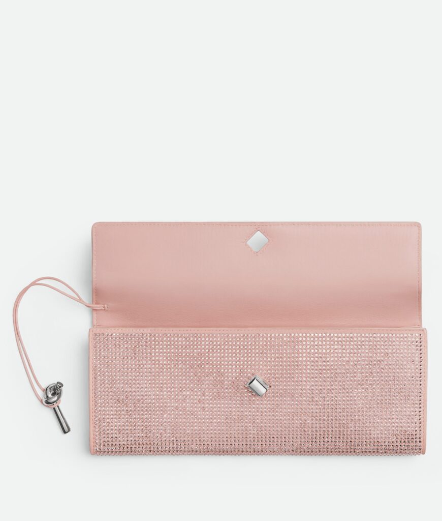 Bottega Veneta - Andiamo Long Clutch Crystals - Rose