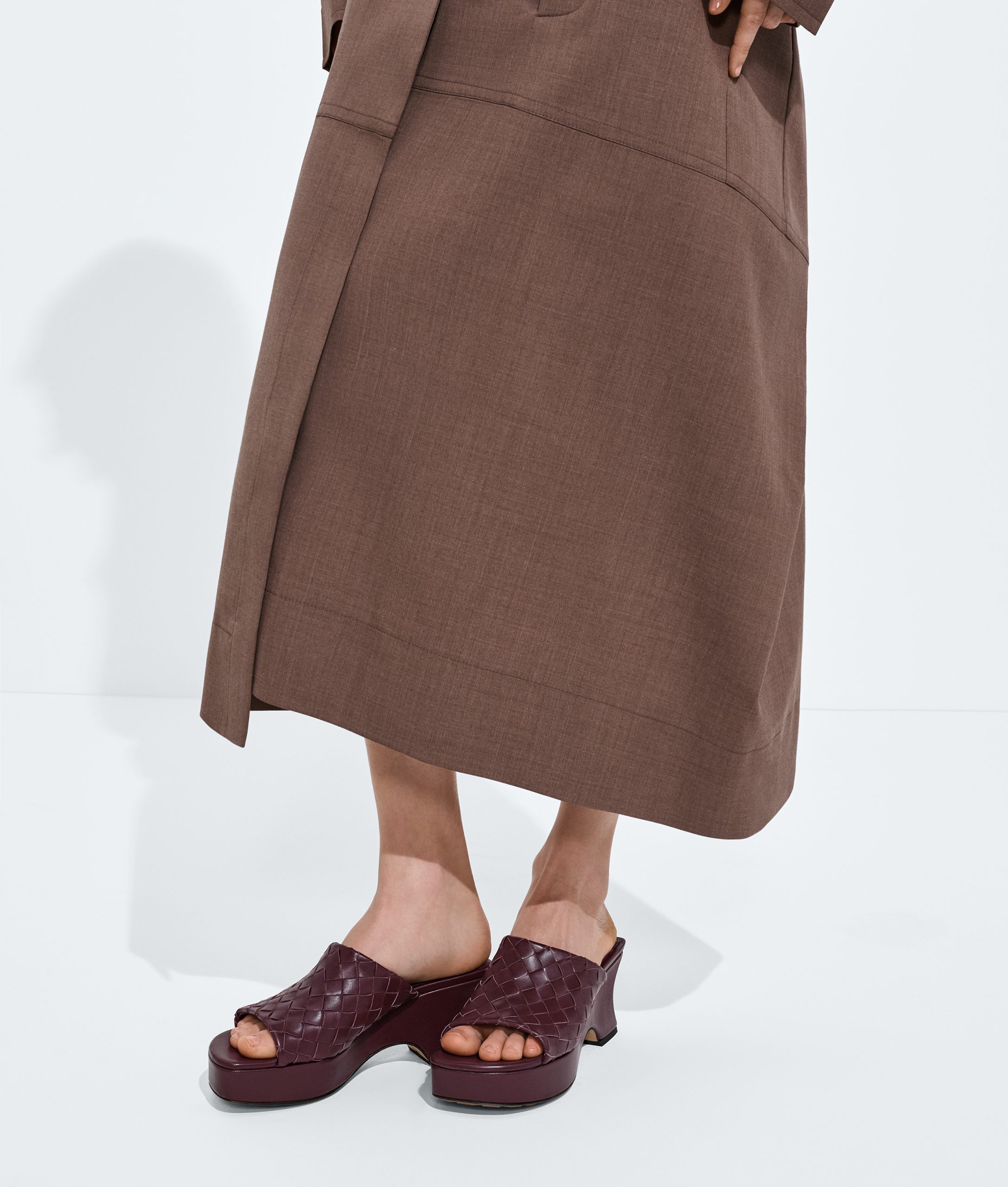 Bottega Veneta - Rosita Wedge Mule - Deep Mahogany - Image 3